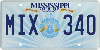 MS license plate MIX340