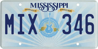 MS license plate MIX346