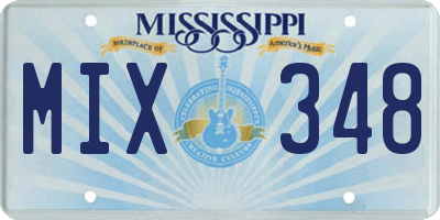 MS license plate MIX348