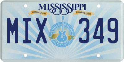 MS license plate MIX349
