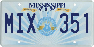 MS license plate MIX351