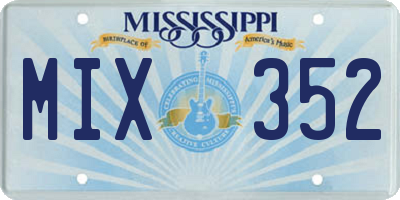 MS license plate MIX352