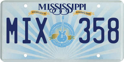 MS license plate MIX358
