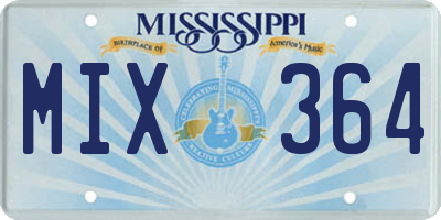 MS license plate MIX364
