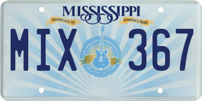 MS license plate MIX367