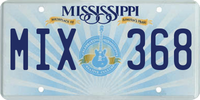 MS license plate MIX368