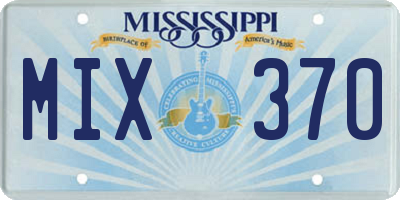 MS license plate MIX370
