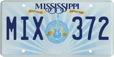 MS license plate MIX372