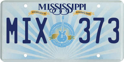 MS license plate MIX373