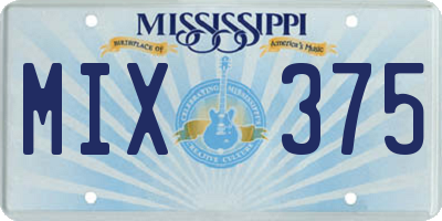 MS license plate MIX375