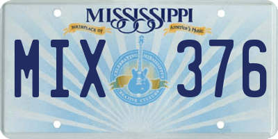 MS license plate MIX376