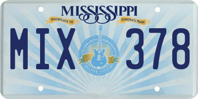 MS license plate MIX378