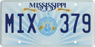 MS license plate MIX379