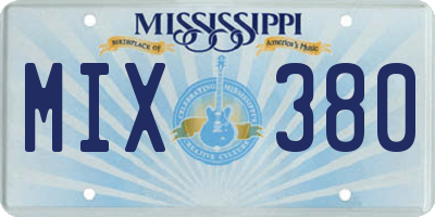 MS license plate MIX380