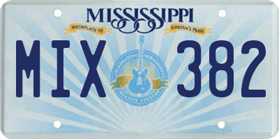 MS license plate MIX382