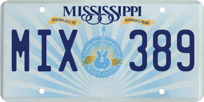 MS license plate MIX389