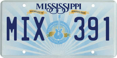 MS license plate MIX391