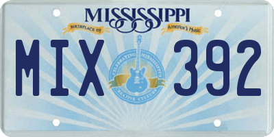 MS license plate MIX392