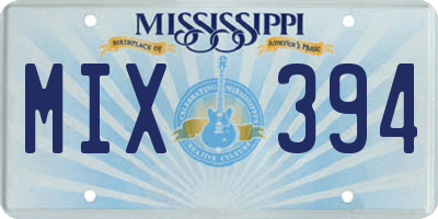 MS license plate MIX394