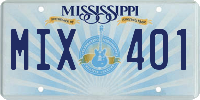 MS license plate MIX401