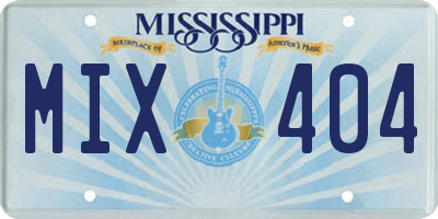 MS license plate MIX404