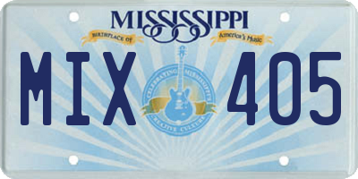 MS license plate MIX405