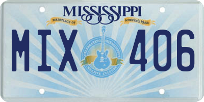 MS license plate MIX406