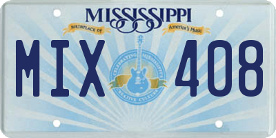 MS license plate MIX408