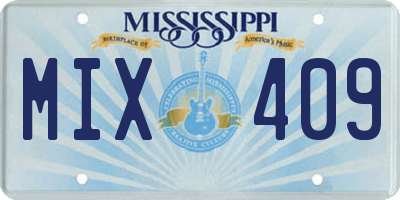 MS license plate MIX409