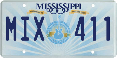MS license plate MIX411