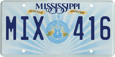 MS license plate MIX416