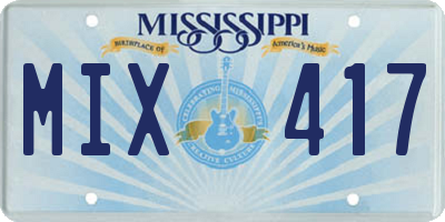 MS license plate MIX417