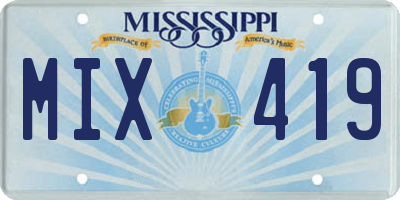 MS license plate MIX419