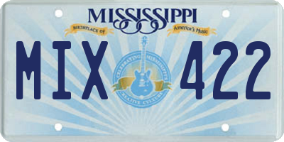 MS license plate MIX422