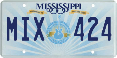 MS license plate MIX424