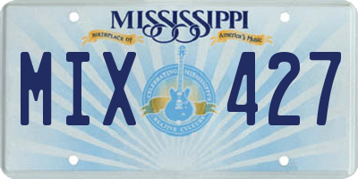 MS license plate MIX427