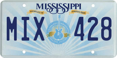 MS license plate MIX428