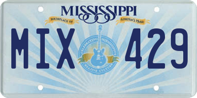 MS license plate MIX429