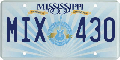 MS license plate MIX430