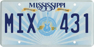 MS license plate MIX431