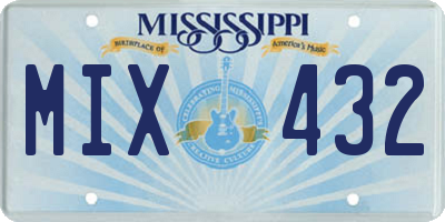 MS license plate MIX432