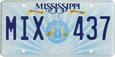 MS license plate MIX437