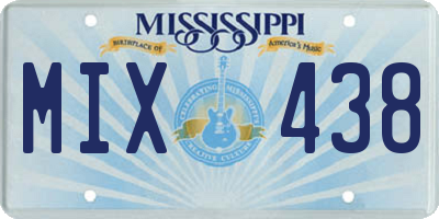 MS license plate MIX438
