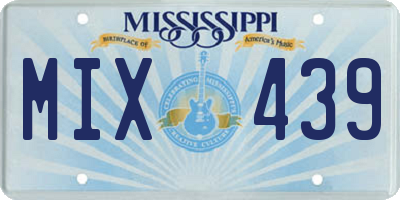 MS license plate MIX439