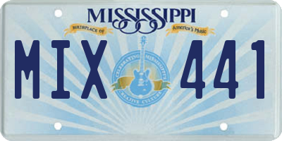 MS license plate MIX441