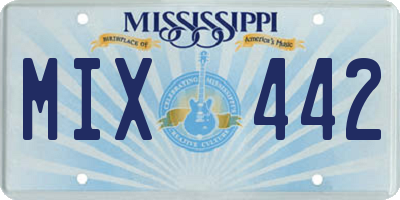 MS license plate MIX442