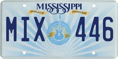 MS license plate MIX446