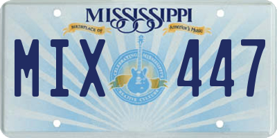 MS license plate MIX447