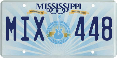 MS license plate MIX448