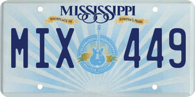 MS license plate MIX449